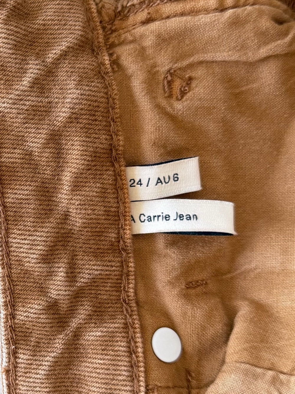 ABRAND A Carrie Camel Brown Wide Leg Jeans High Rise Cotton Denim US 24 Y2K - Picture 3 of 16